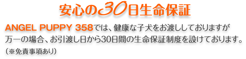 安心の30日生命保証